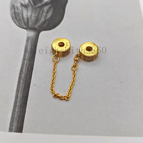 Pandora Clear Pavé Safety Chain Clip Charm - Picture 3 of 3